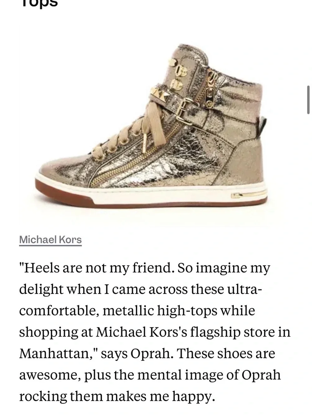 Michael Kors Glam Studded High Tops Shiny bronze Women’s Size 9